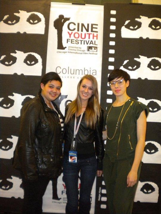 Zoe Salnave, Lauren Lindberg, Ingrid Dahl at Cineyouth Film Festival, Chicago, 2011. Independence in Sight won Best Documentary
