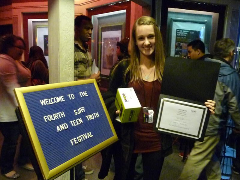 Lauren Lindberg at San Joaquin International Film Festival/Teen Truth. Film won Audience Choice Award, 2011