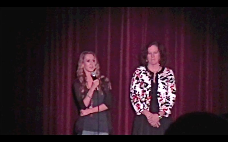 Lauren Lindberg, Jenyth Utchen at Monte Vista High School Screening of Independence in Sight. Proceeds of DVD sales went to REACHOUT.Com, for suicide prevention.
