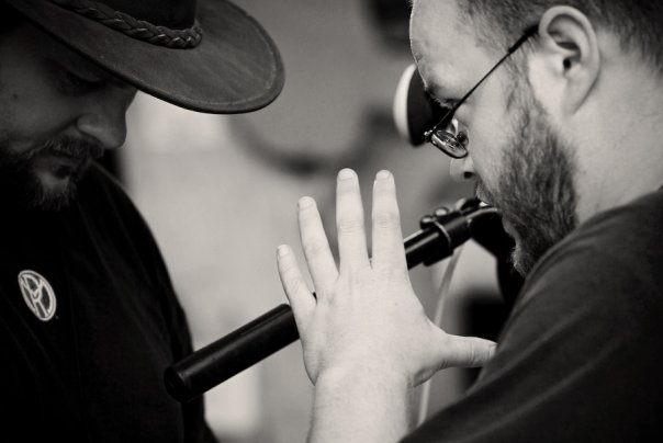 Producer Nicolaas Bertelsen and Director Corbin Frost on the set of 