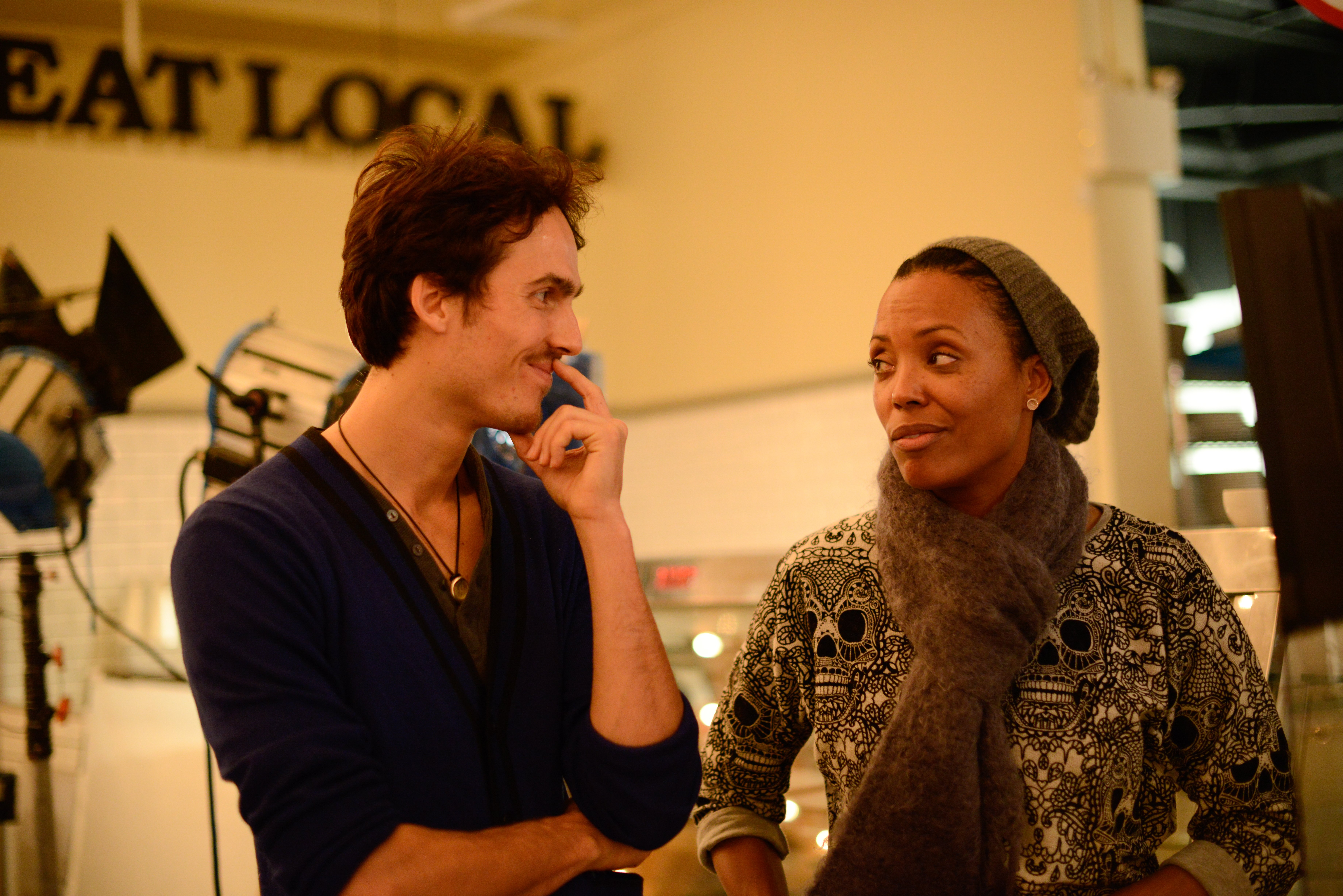 Dylan Townsend & Aisha Tyler on set of 'Hipsterverse'