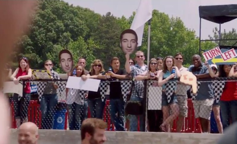 Still of Tommy Brown on set of the Pepsi/KFC Go-Kart Challenge commercial, featuring Jeff Gordon & Kasey Kahne. The episode aired on July 1, 2014.