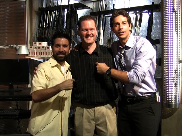 After video interview with Zachary Levi and Joshua Gomez, on Castle set of NBC's Chuck.