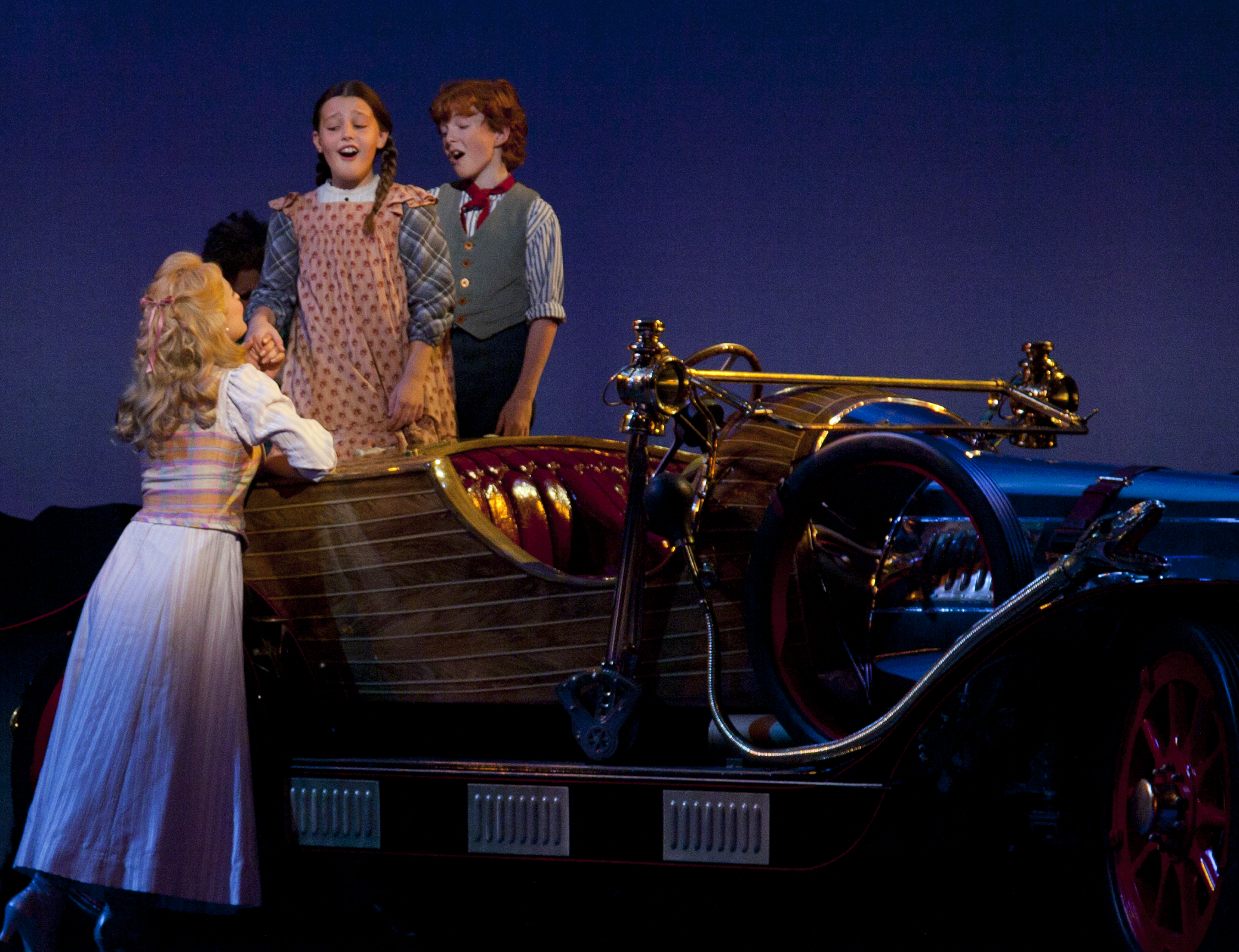 Sophie as the lead role of Jemima in Chitty Chitty Bang Bang at QPAC 2013. Here with Rachel Beck (Truly Scrumptious) and Campbell MacCorquodale (Jeremy)