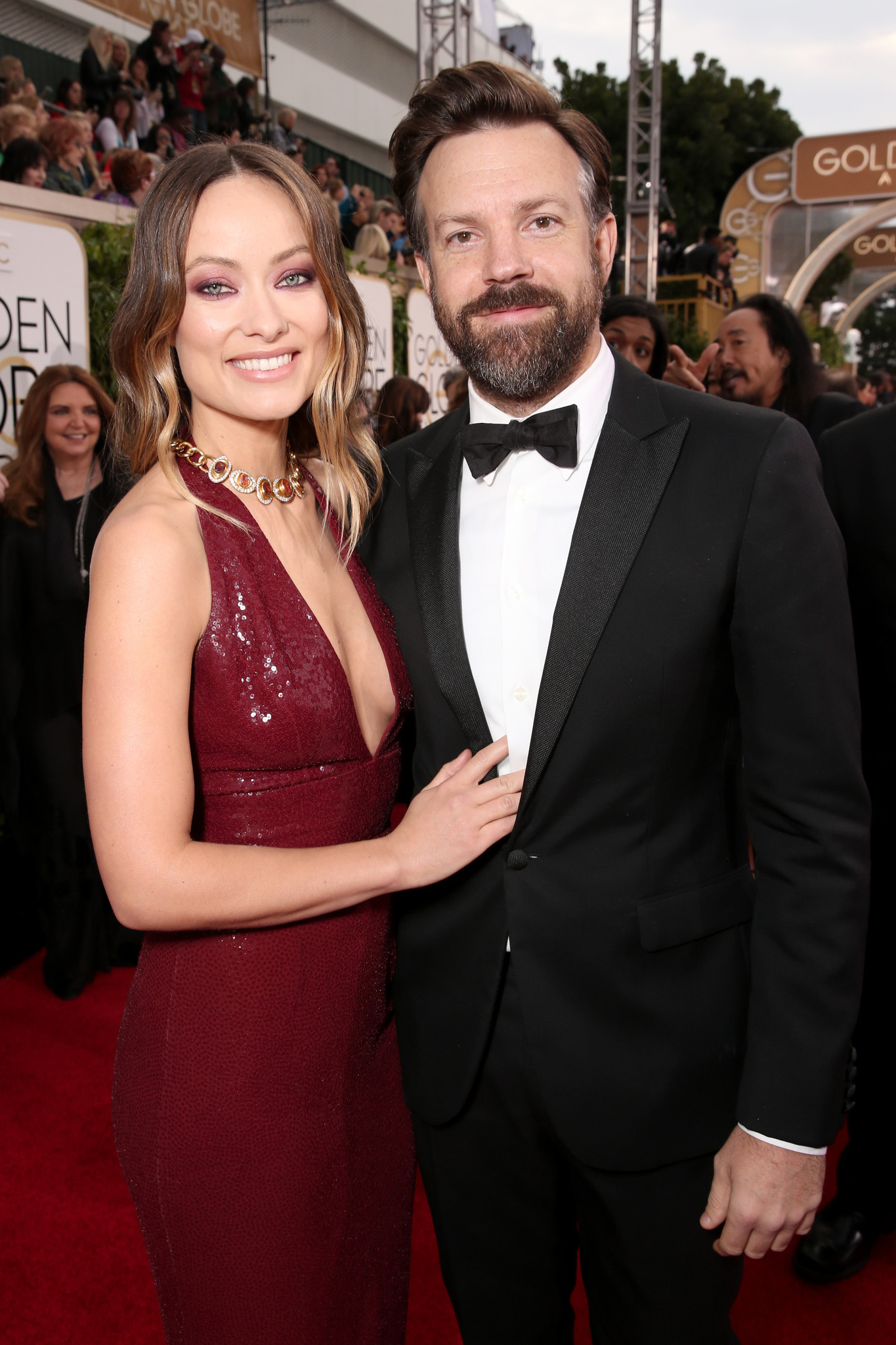 Jason Sudeikis and Olivia Wilde at event of 73rd Golden Globe Awards (2016)