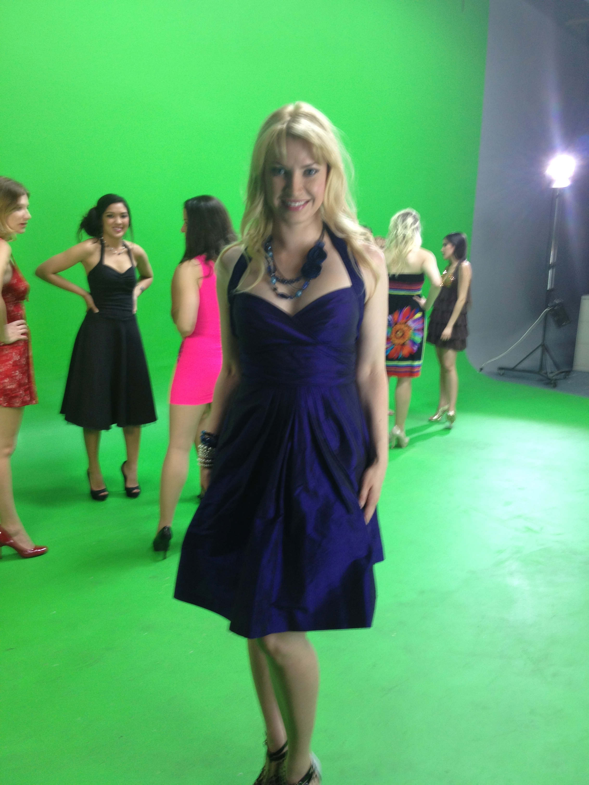 On set of Belleza commercial