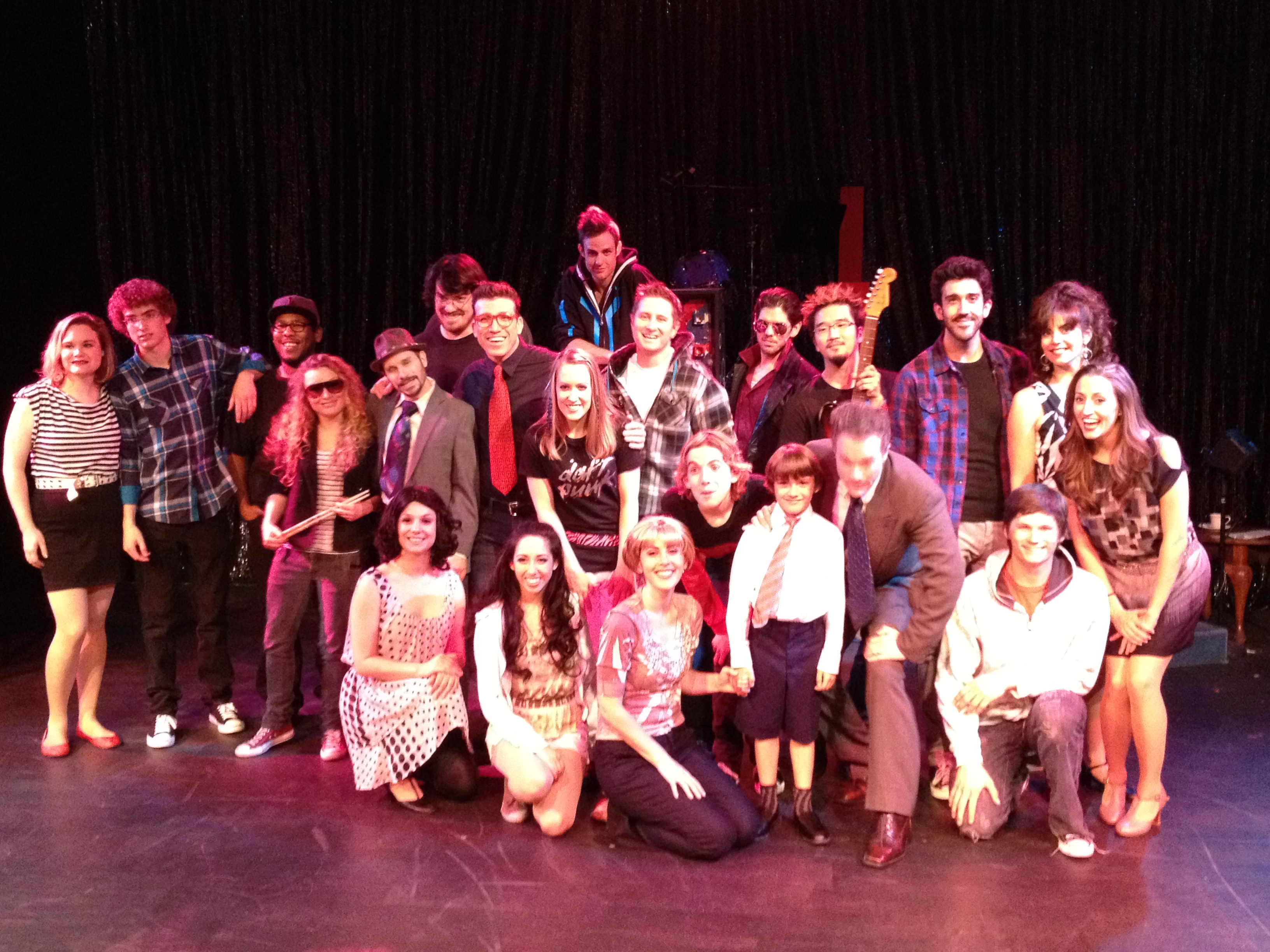 Cast photo of Tommy on closing show. Tommy ran in March and April of 2012. Adam played a lead role as Wicked Cousin Kevin tormenting little Tommy.