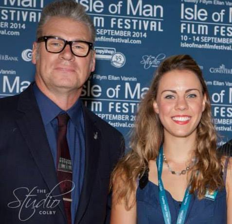 Film Critic Mark Kermode with Emily Cook Festival Coordinator at the Isle of Man Film Festival 2014