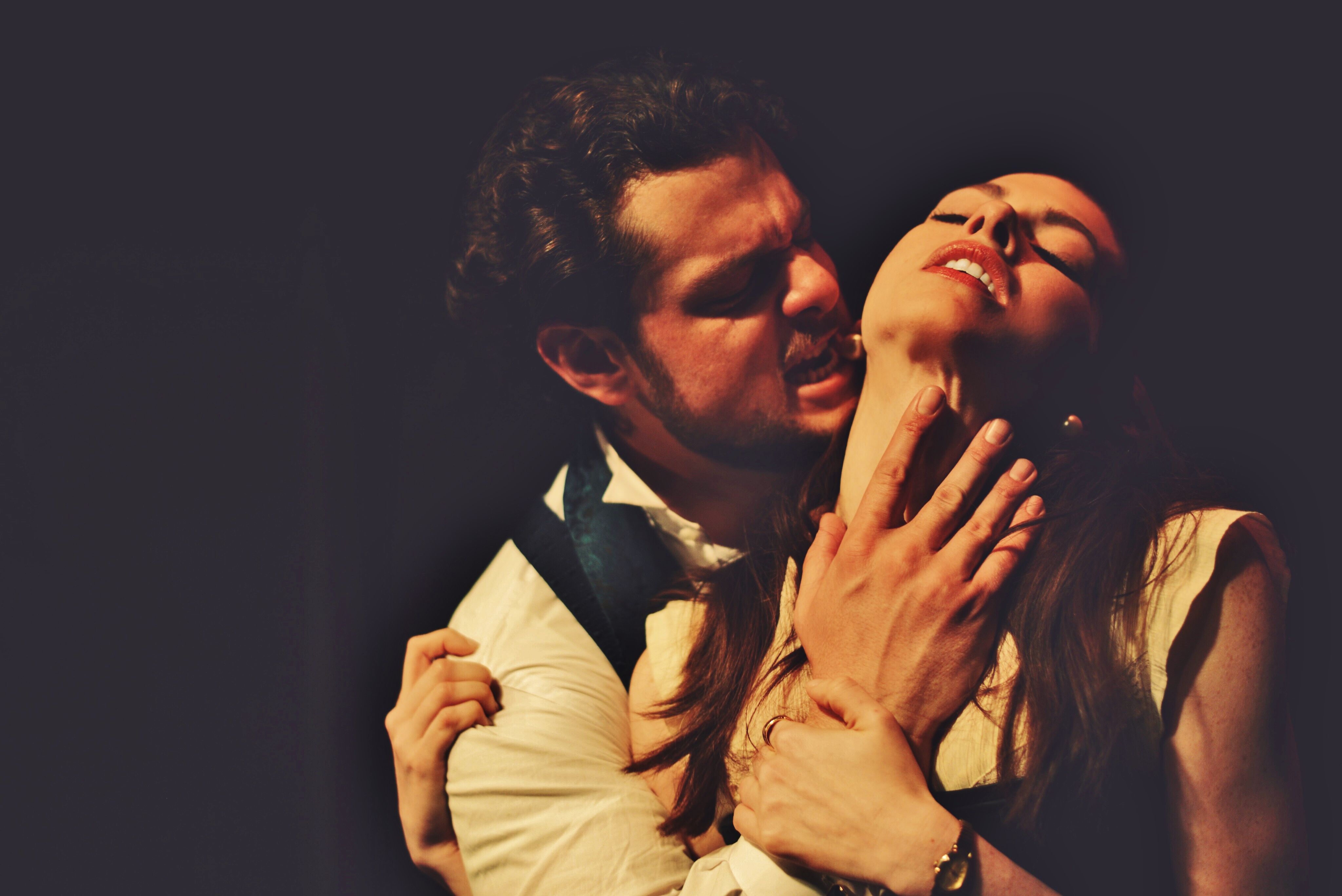 Matthew Chizever shown with Katherine Amadeo in the 2014 Naked Stage production of Miss Julie.