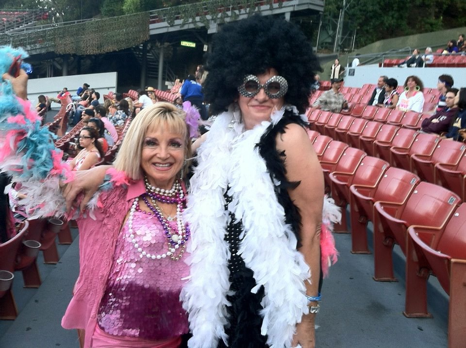 Performed disco routine at AIDS project benefit on Hollywood Bowl stage