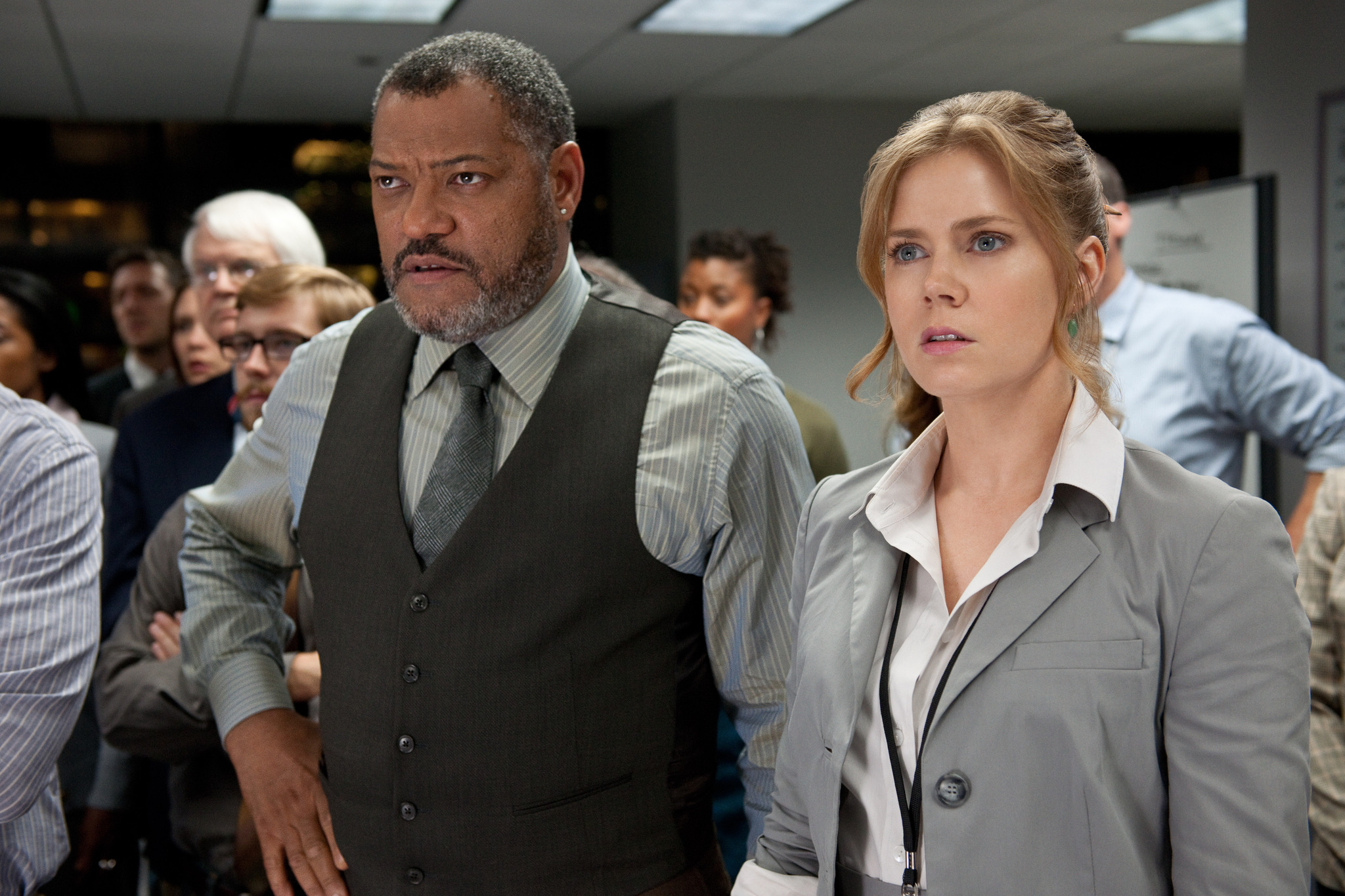 Still of Laurence Fishburne and Amy Adams in Zmogus is plieno (2013)