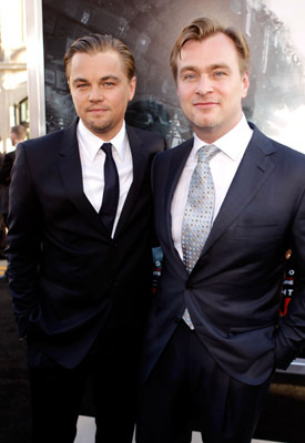 Leonardo DiCaprio and Christopher Nolan at event of Pradzia (2010)