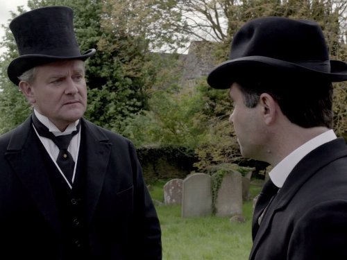 Still of Hugh Bonneville and Rob James-Collier in Downton Abbey (2010)