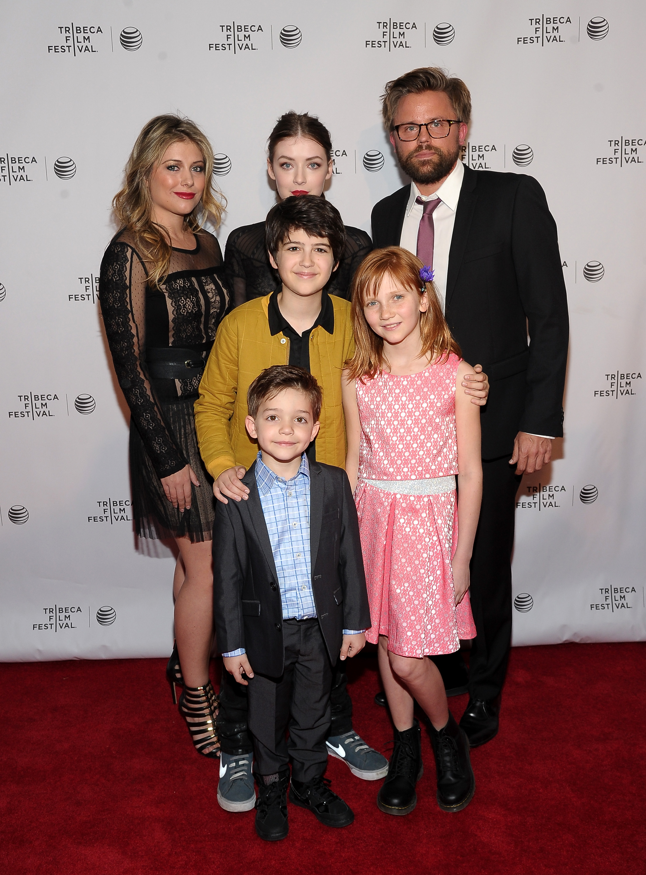 Michael Thelin, Sarah Bolger, Elizabeth Jayne, Joshua Rush, Thomas Blair, and Carly Adams at the premiere of 