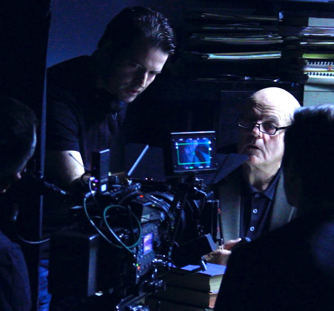 Danny Draven and his lead actor Michael Ironside (Total Recall, Top Gun, Scanners) on the set of the film PATIENT SEVEN (2016 - Terror Films)