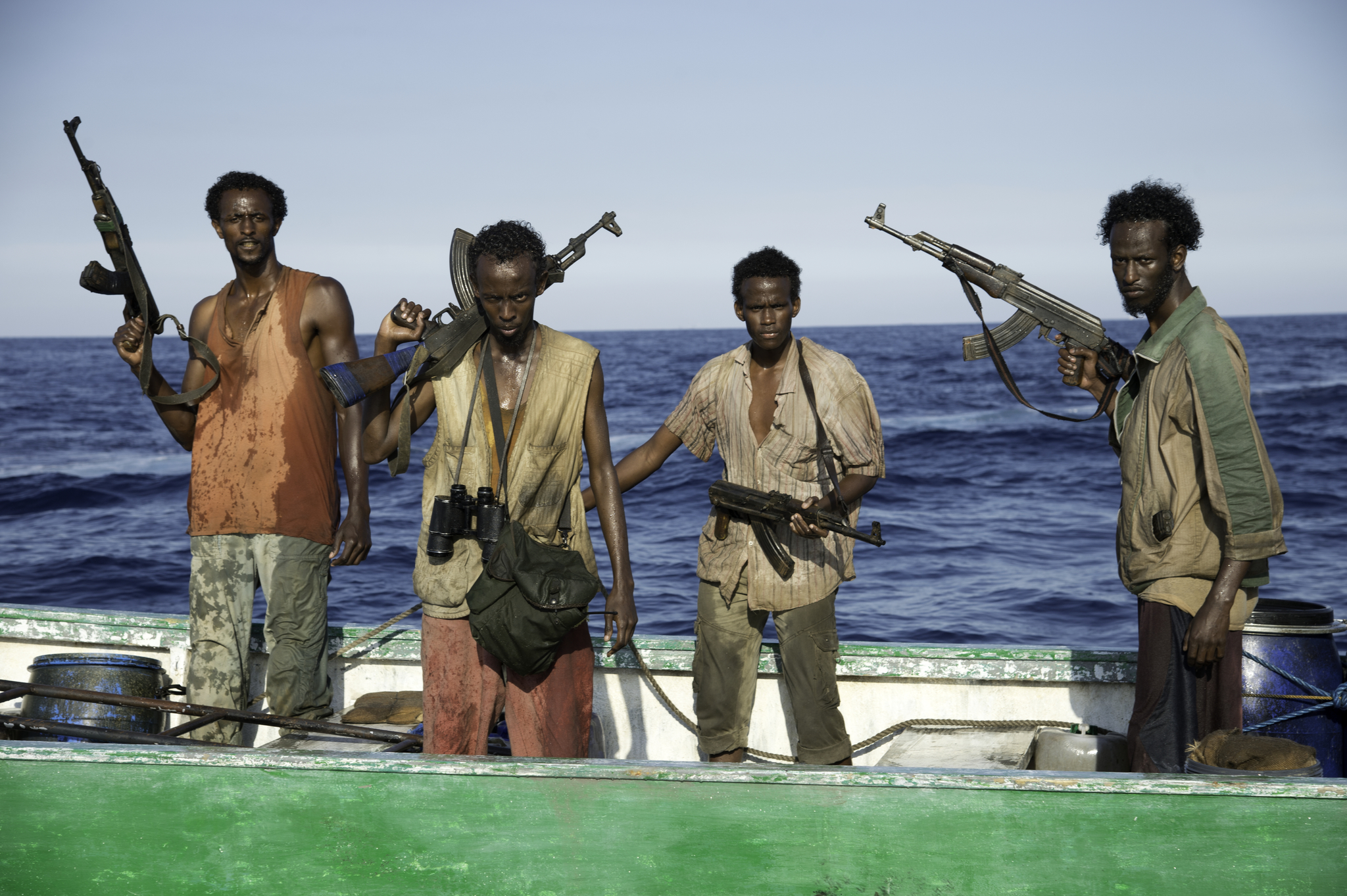 Still of Faysal Ahmed, Barkhad Abdi, Barkhad Abdirahman and Mahat M. Ali in Kapitonas Phillips (2013)