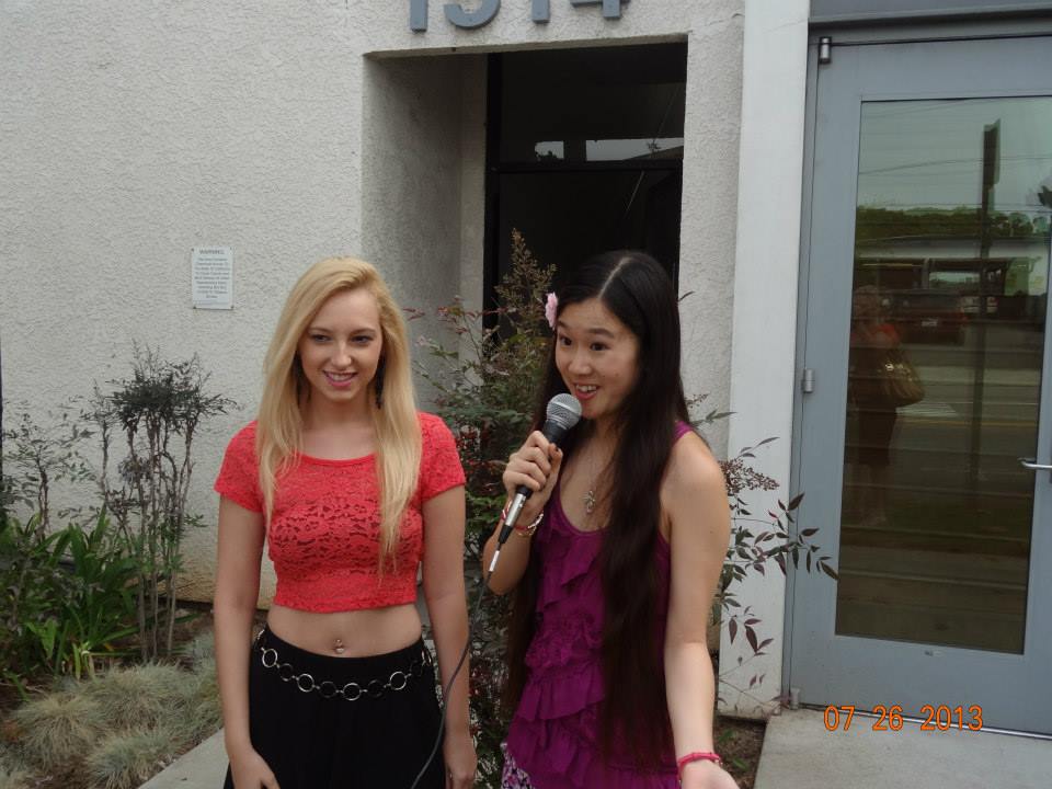 Alexis being interviewed by Tina Q. Nguyen