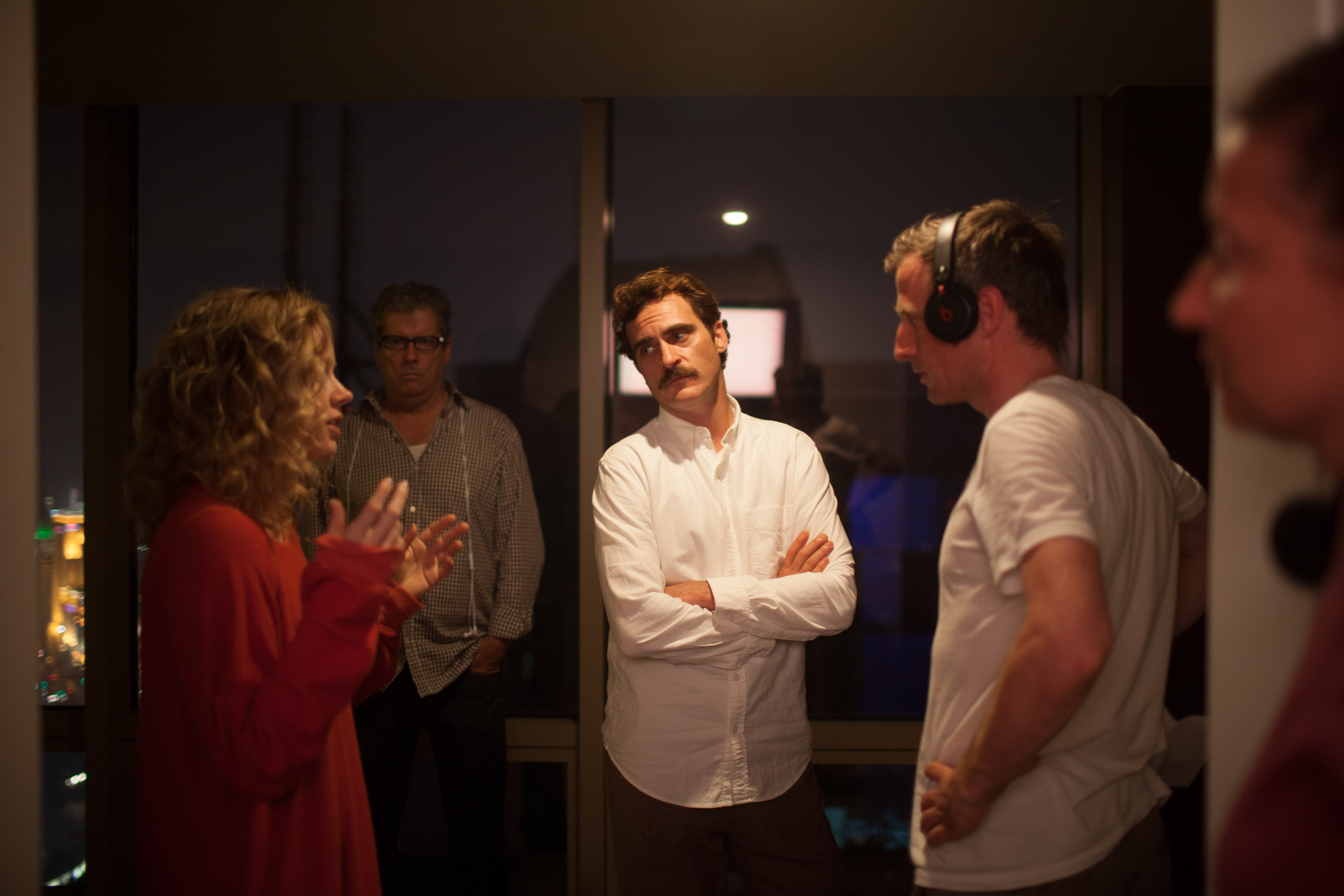 Joaquin Phoenix, Spike Jonze and Amy Adams in Ji (2013)