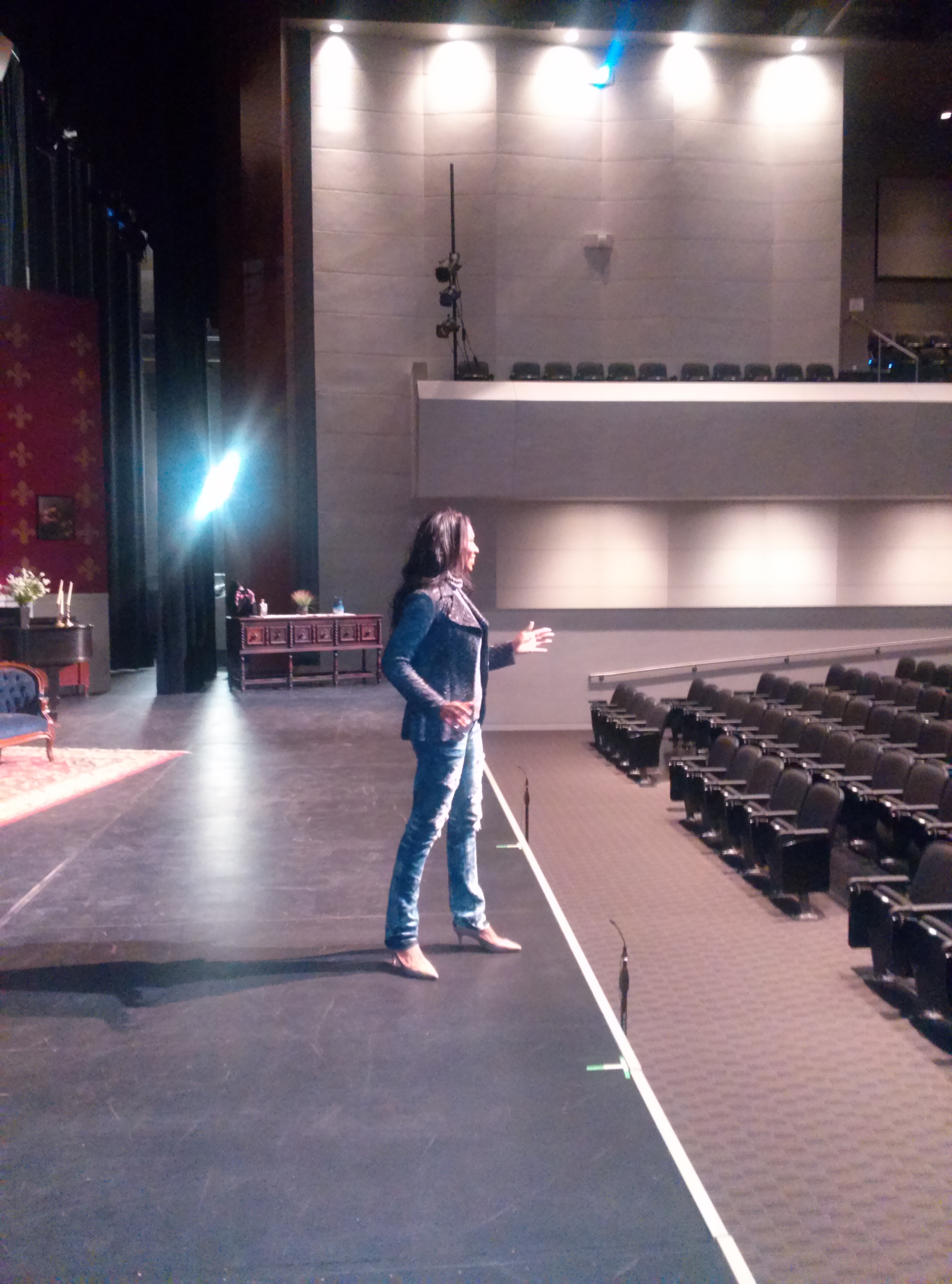 Olympia LePoint practicing for her TED talk in Arcadia California.