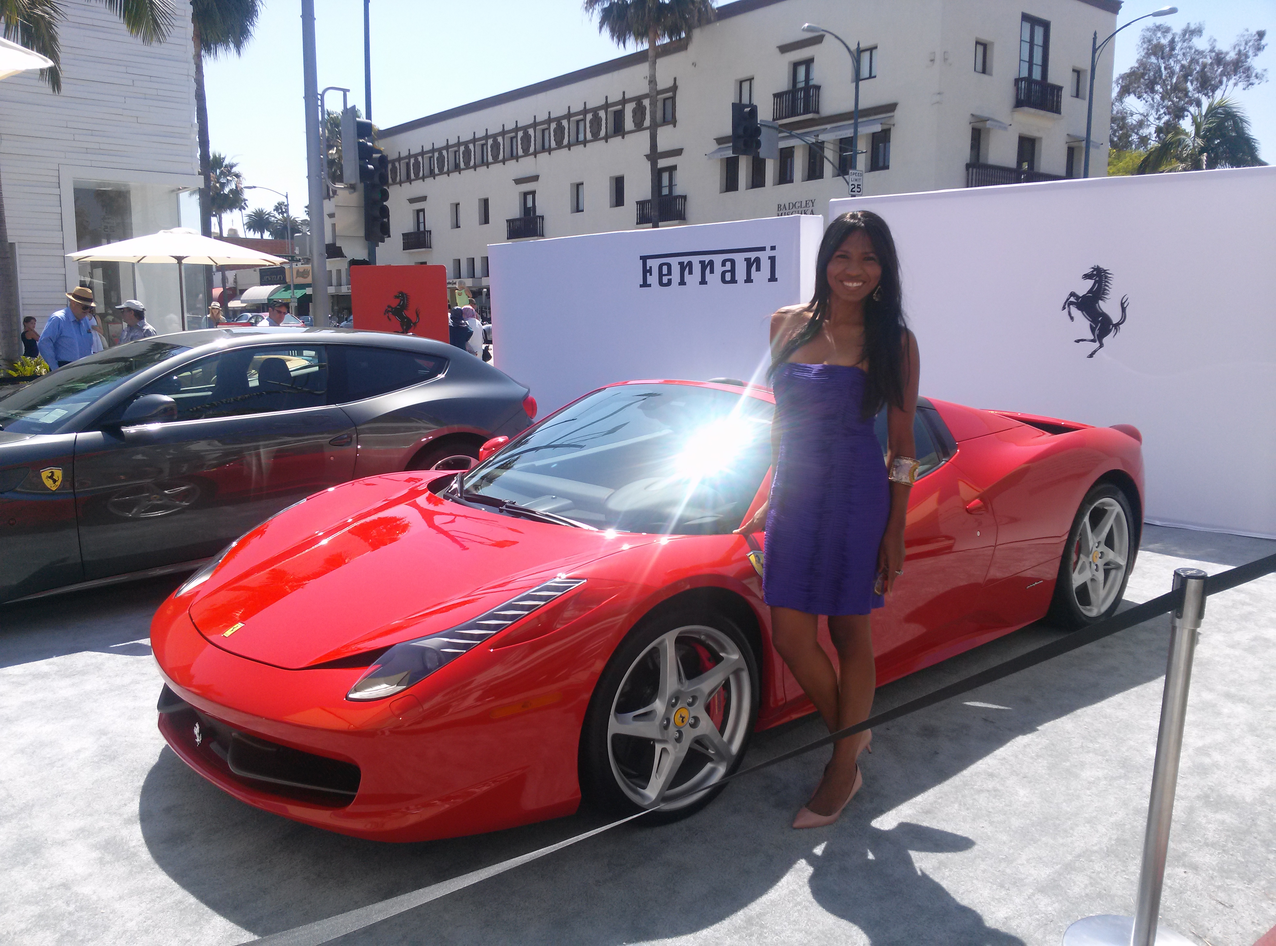 Olympia LePoint, a celebrity guest at the 2013 Ferrari Car Show in Beverly Hills, California.