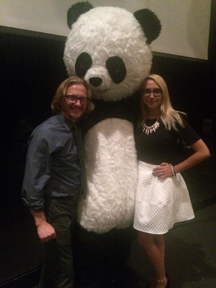 ME & ICHIKAWA premiere night. Directed by Mickey Reece, starring Lisa Renee Woods, Mason Giles, and Julien Cash Reece. (Pictured left to right: Mason Giles, Jacob Ryan Snovel -as Ichikawa, Michaelene Stephenson)