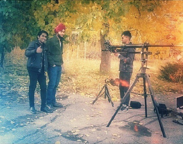 Bhavesh Chauhan (left), Naanak Sodhi (center), and Jashan Makan (right) on set of PropheC's 
