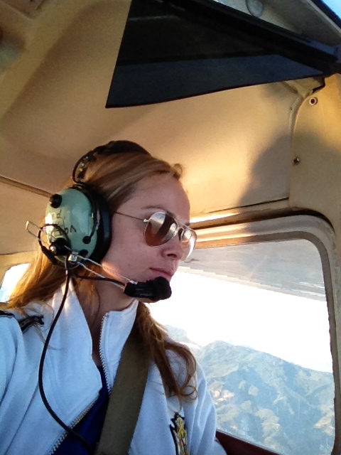 Piloting a plane over California