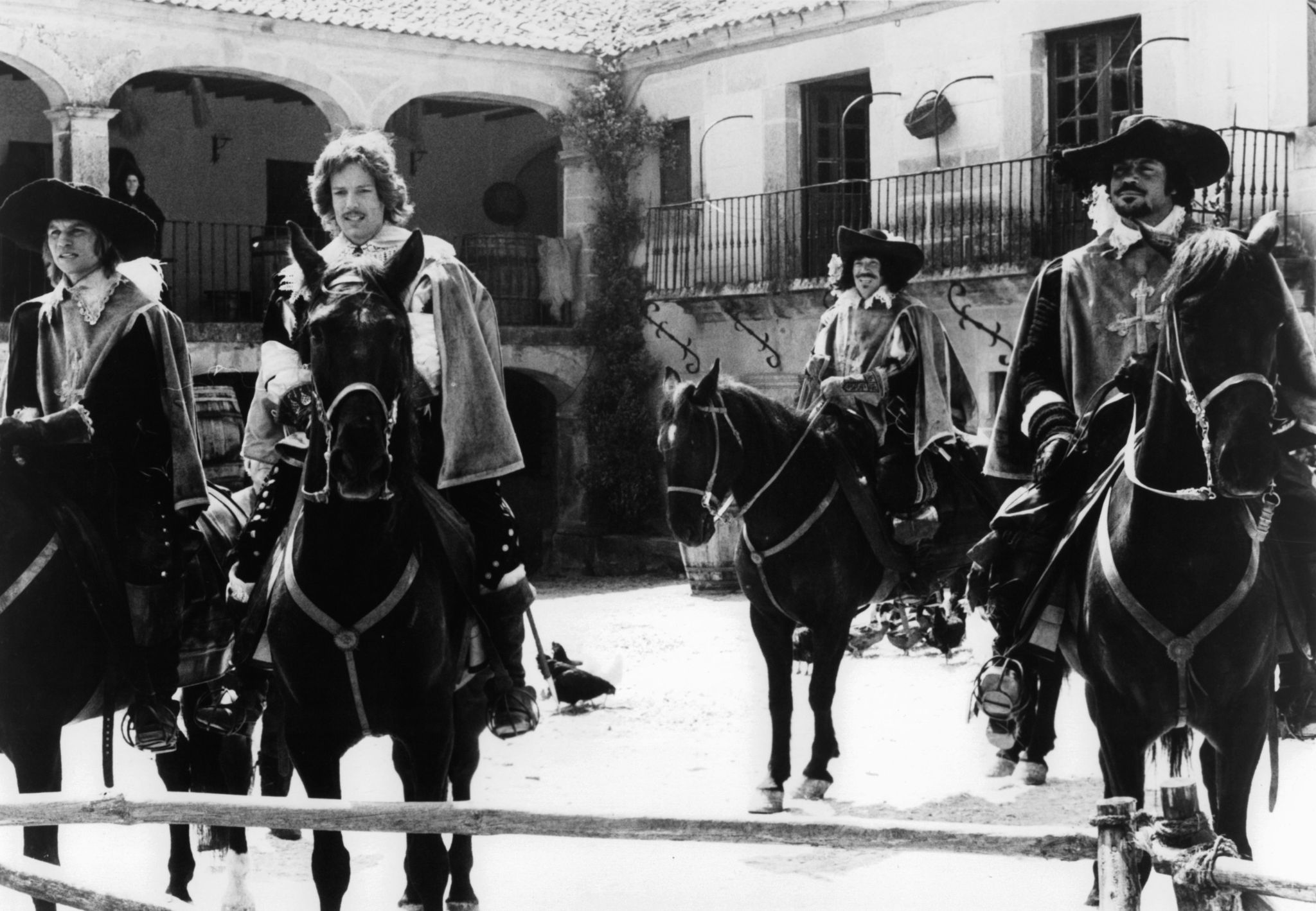 Still of Richard Chamberlain, Oliver Reed, Michael York and Frank Finlay in The Four Musketeers (1974)