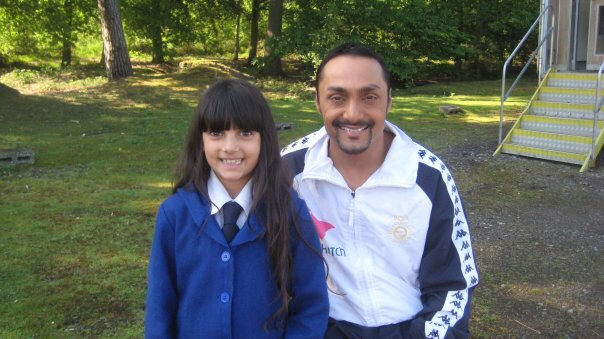 Sasha filming 'Fired' (age 10) with Bollywood Actor Rahul Bose