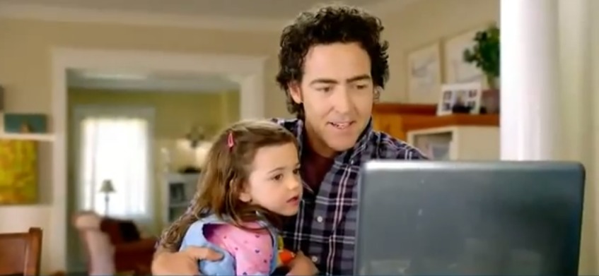 Actress 'Abby Ryder Fortson' (qv) and her real life father, Actor 'John Fortson' (qv) starring in this 2014 commercial for Allstate directed by 'Clay Weiner' (qv).