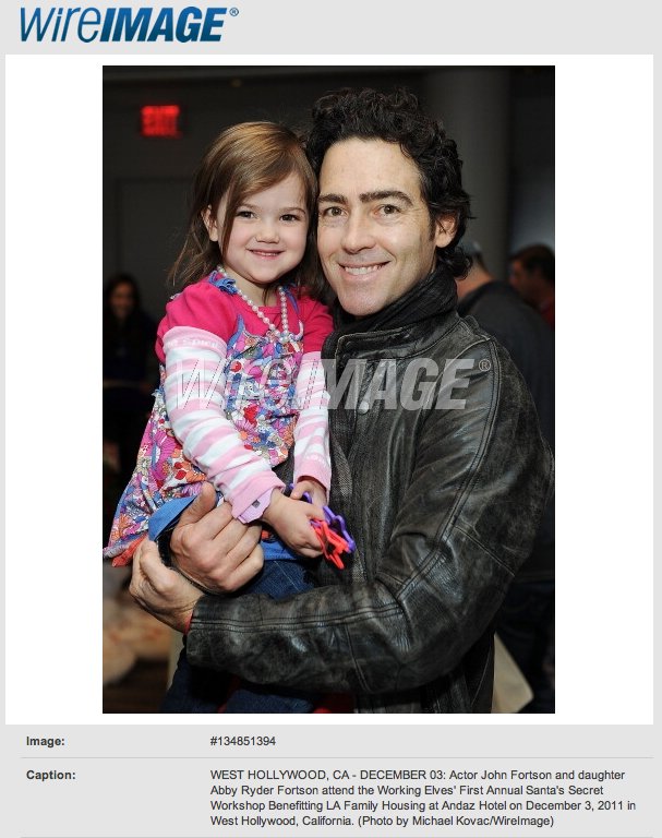 Abby Ryder Fortson with her father, Actor John Fortson, at the event Santa's Secret Workshop