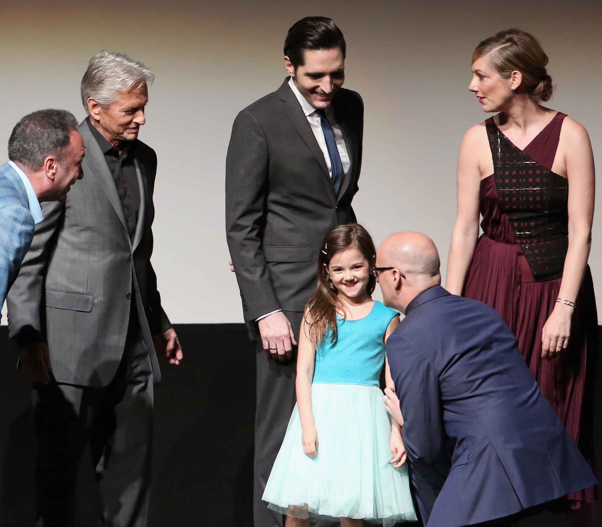 Michael Douglas, Louis D'Esposito, Judy Greer, Peyton Reed, David Dastmalchian and Abby Ryder Fortson at event of Skruzdeliukas (2015)