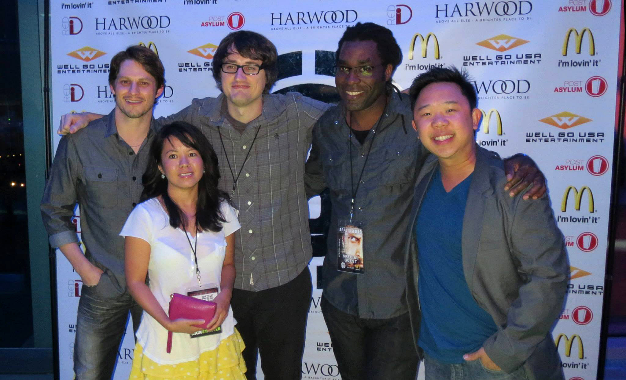 Stephen Brodie, James Faust, Frankey Dey, and filmmakers at the 2013 Asian Film Festival of Dallas