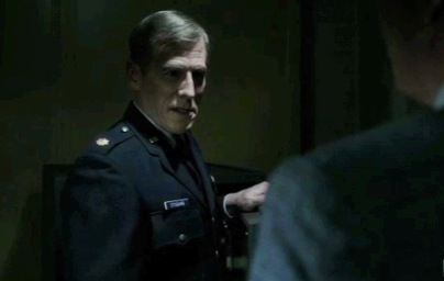 Still of Steven Hauck as Major Stoddard in THE AMERICANS with Noah Emmerich.