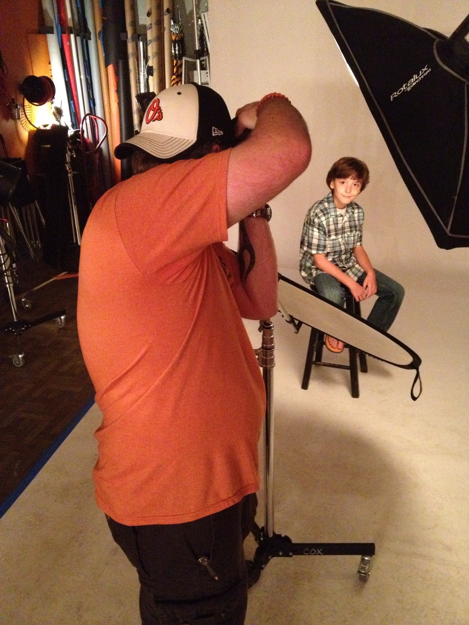Parker on a photo shoot with Roy Cox Photography