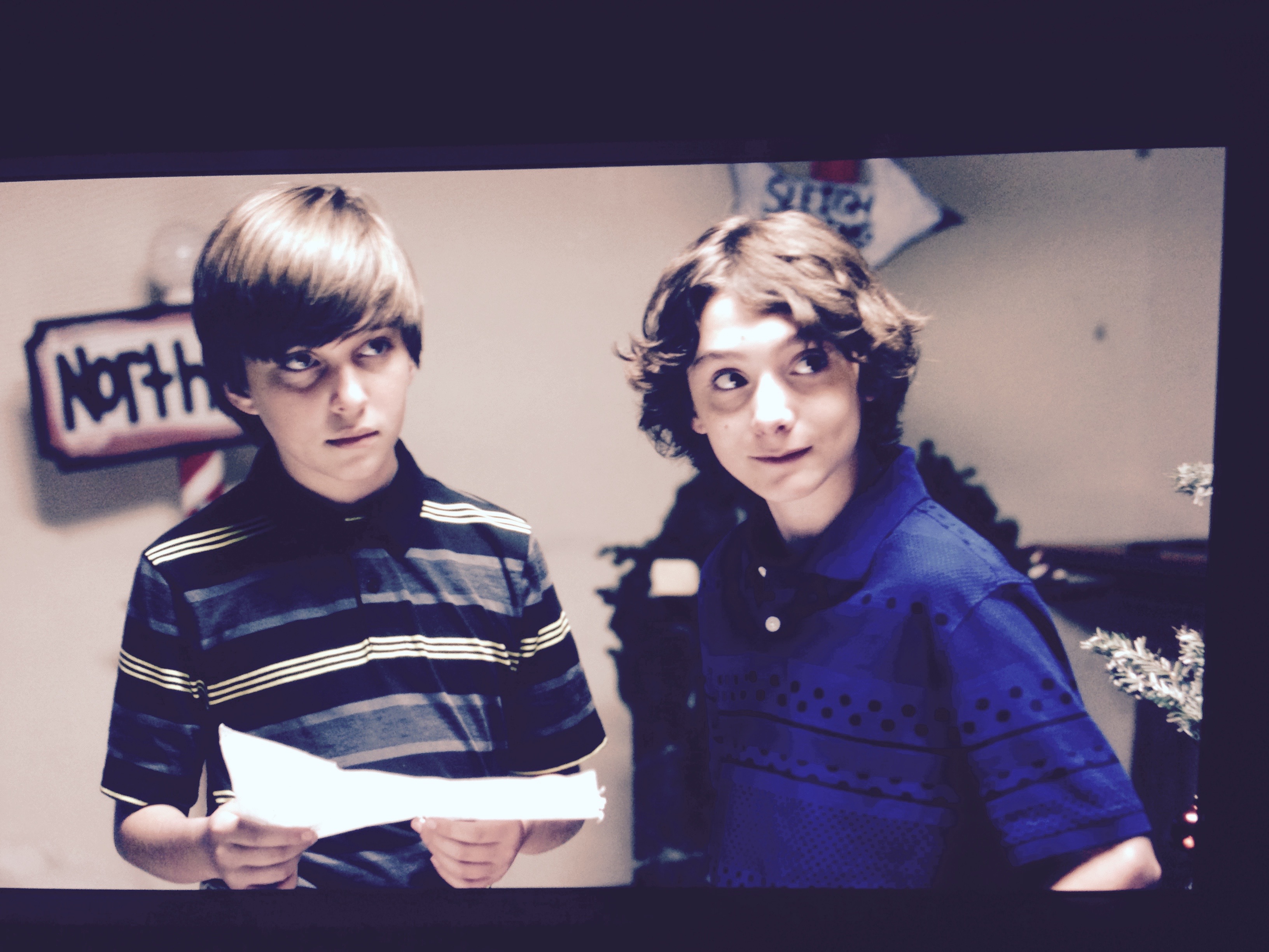 Michael and Parker on set of 