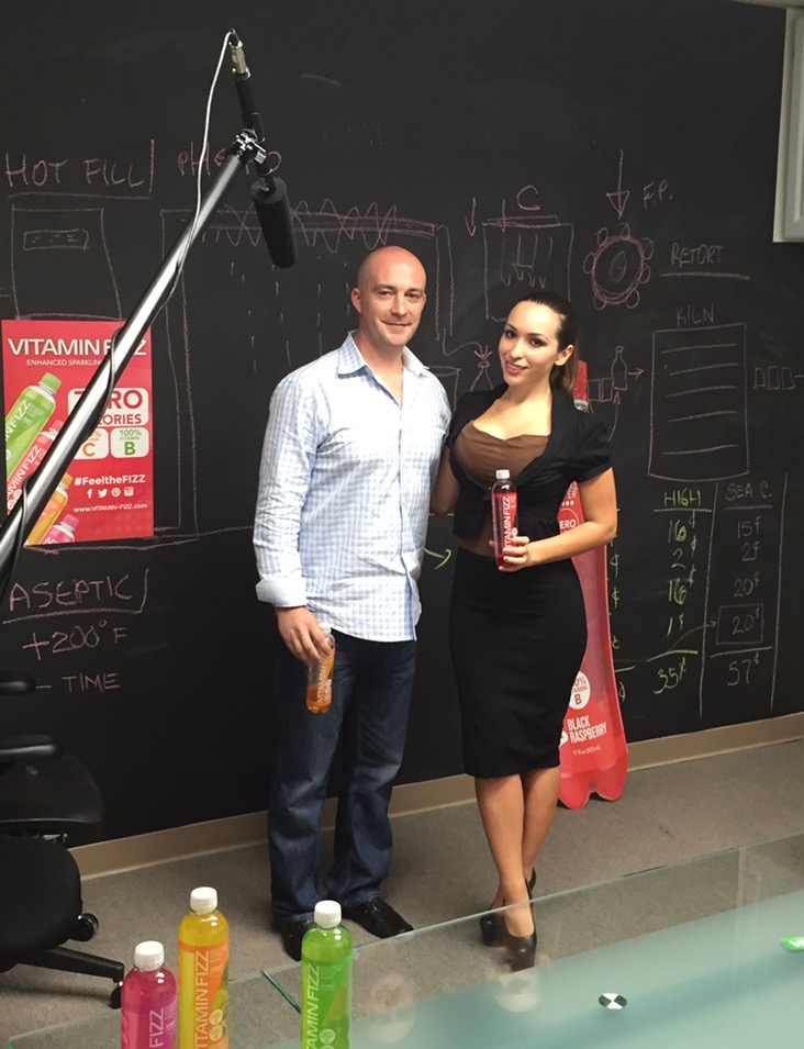 Filming a Vitamin Fizz informercial