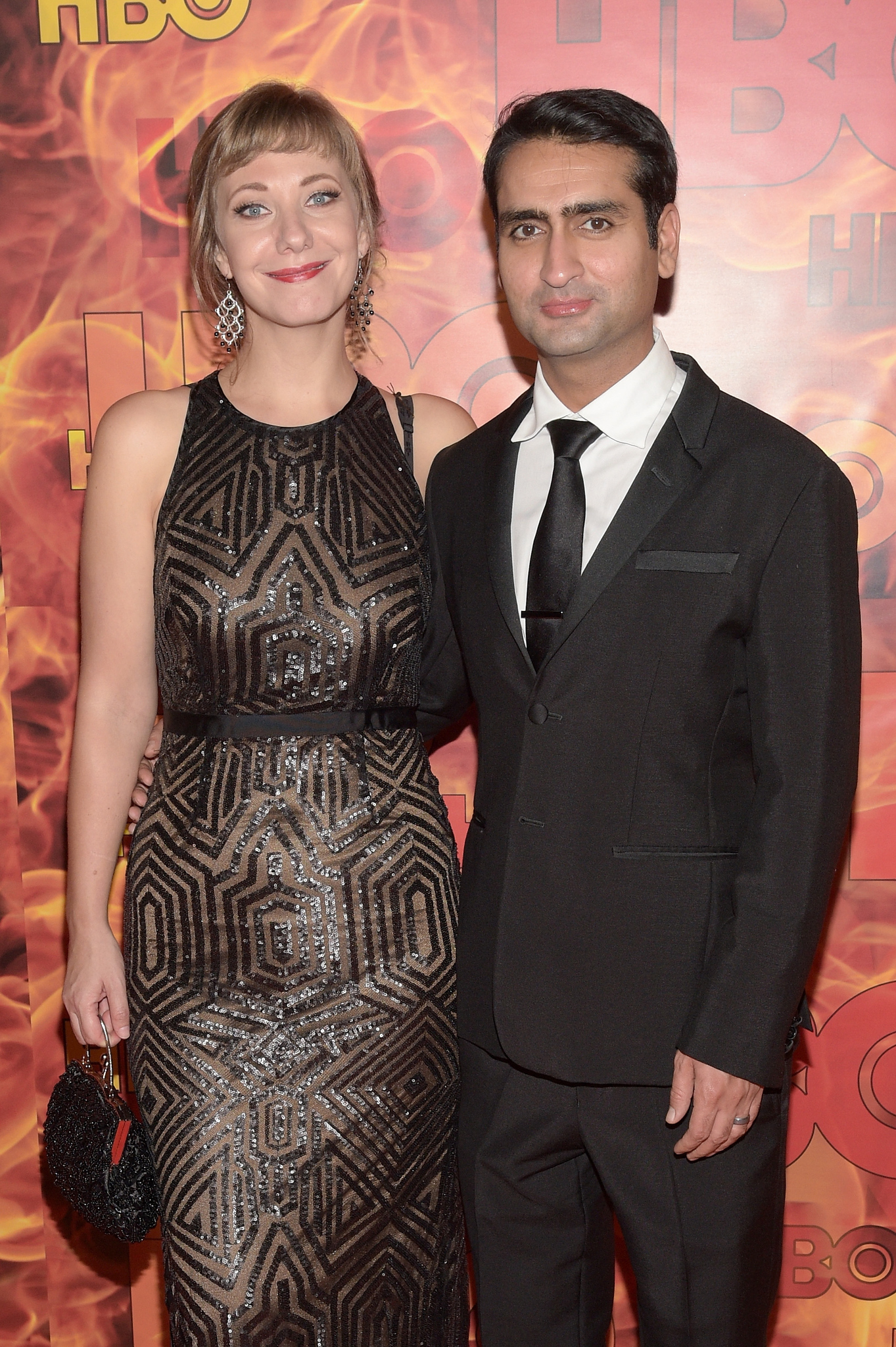Kumail Nanjiani and Emily V. Gordon at event of The 67th Primetime Emmy Awards (2015)