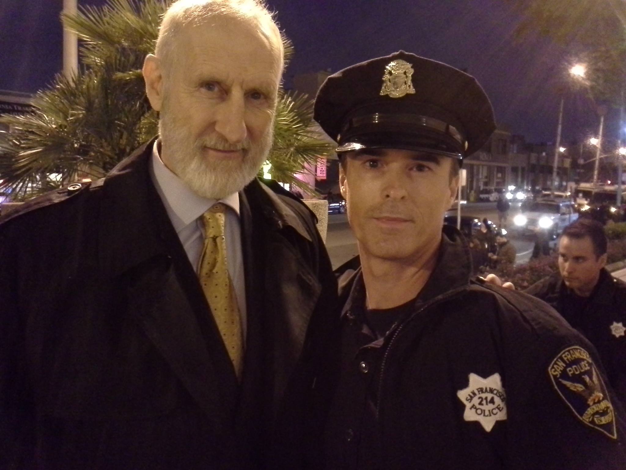 David L. Schormann (right) with James Cromwell, on set of 
