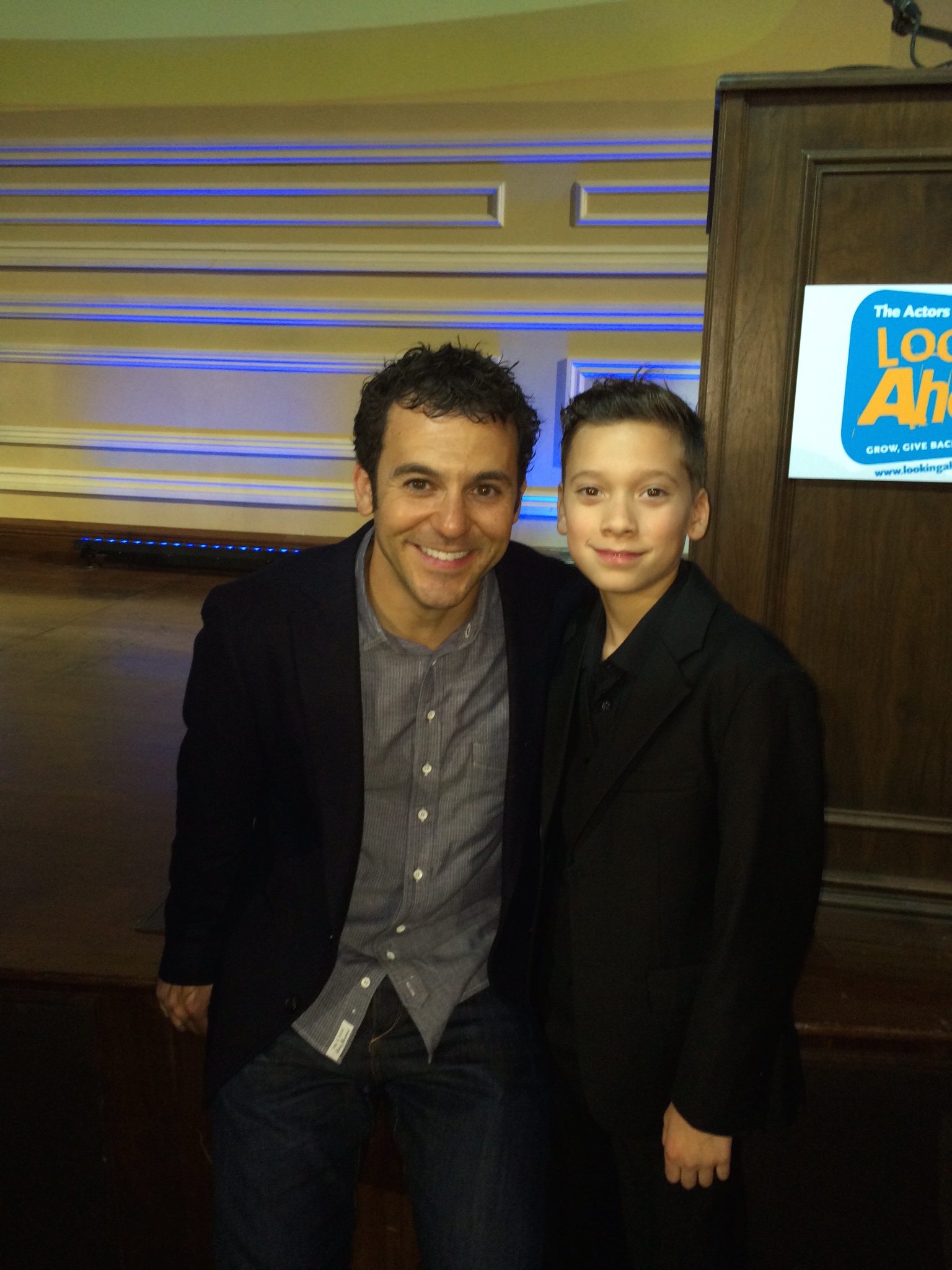 Tristan DeVan and Fred Savage at a Young Actors Space event