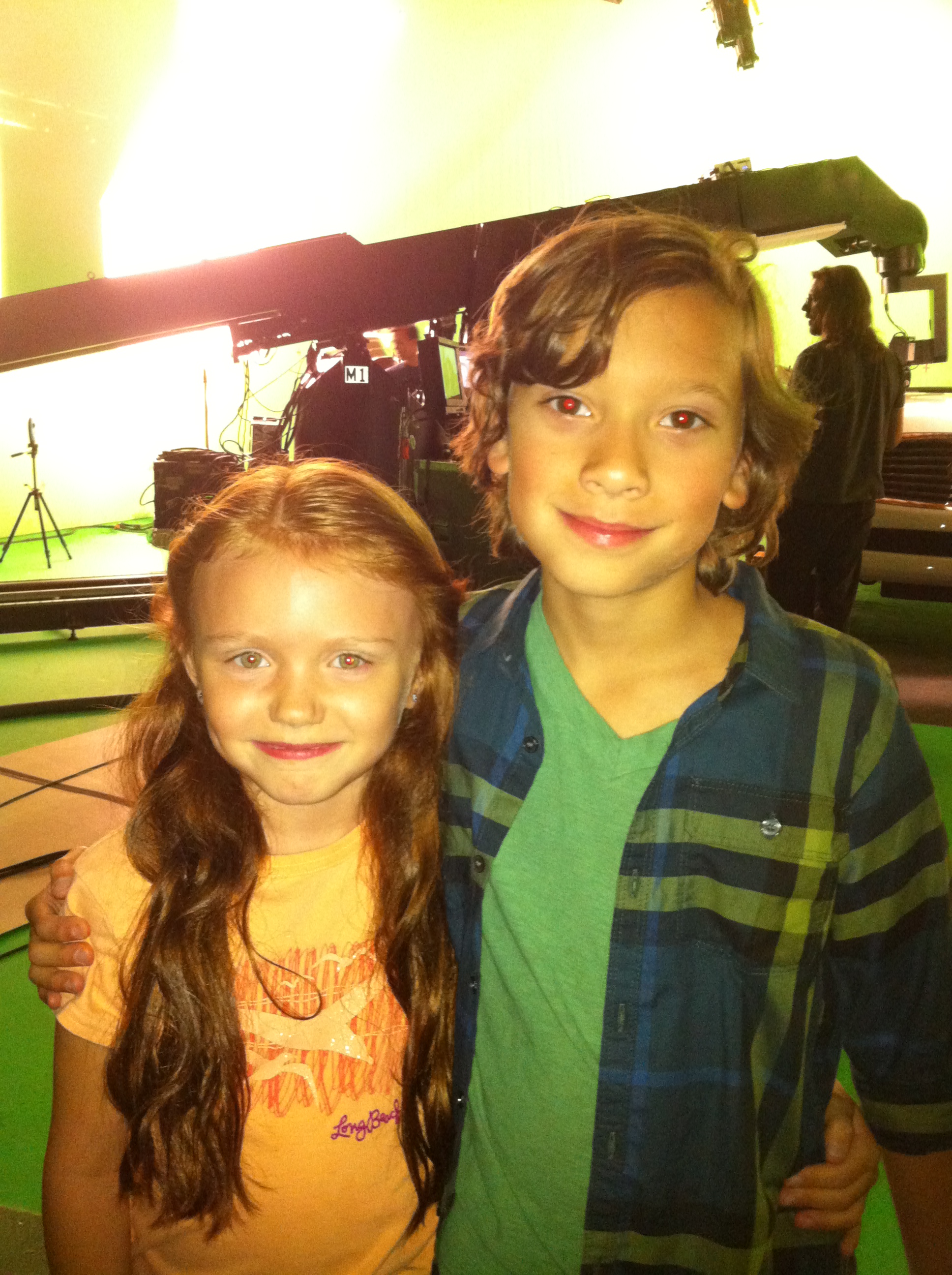 Tristan DeVan and Jessica Tyler Brown on set