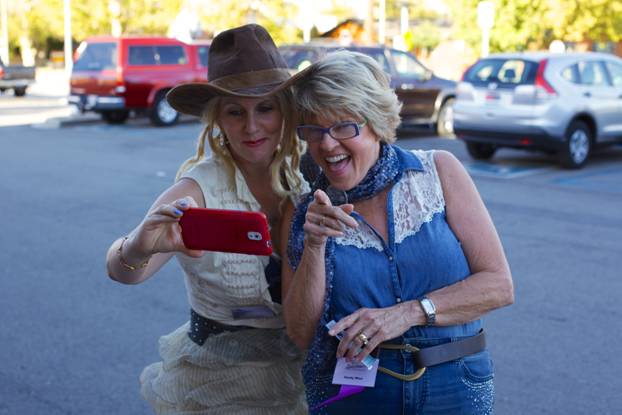 Photographing the photographer! Amy Goodrich with Sandy Wise, Lone Pine Film Festival screening of The Brotherhood of the Popcorn, October 2014