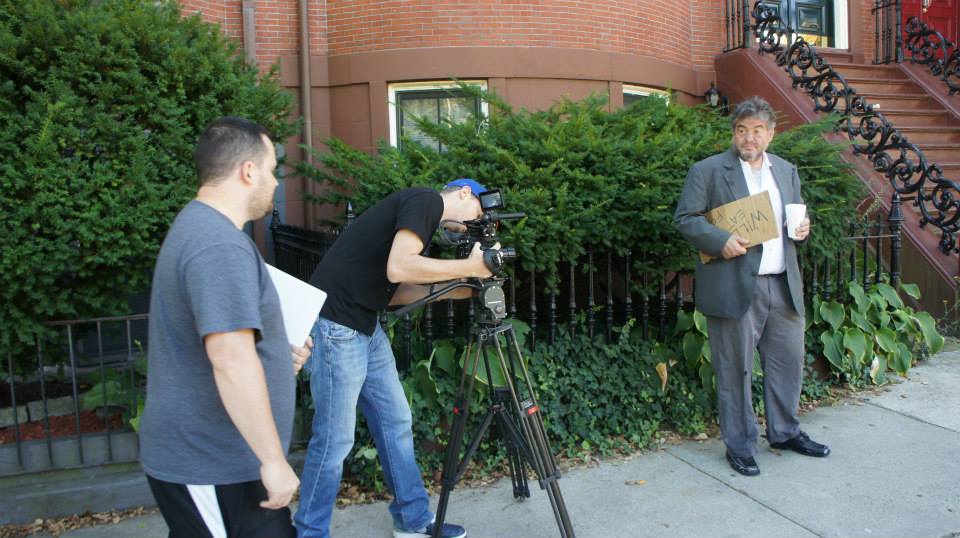 Director Paul Medico discussing the next scene for Stoop