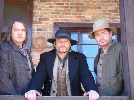 Behind the Scenes - (l to r)DJ Perry, Charles Edwin Powell, Terry Jernigan while filming Ghost Town 