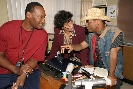 Don Abernathy reviews a scene with veteran actors Tony Todd & Debbie Allen, Tournament of Dreams.