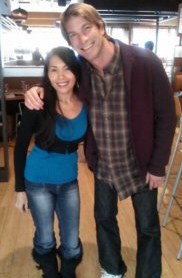On set with Charlie O'Connell of 