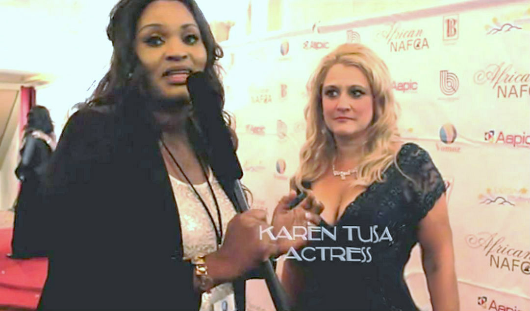 On The Red Carpet at NAFCA Awards at Orpheum Theater in Hollywood, CA being interviewed by Betty Orange OF RV-TV