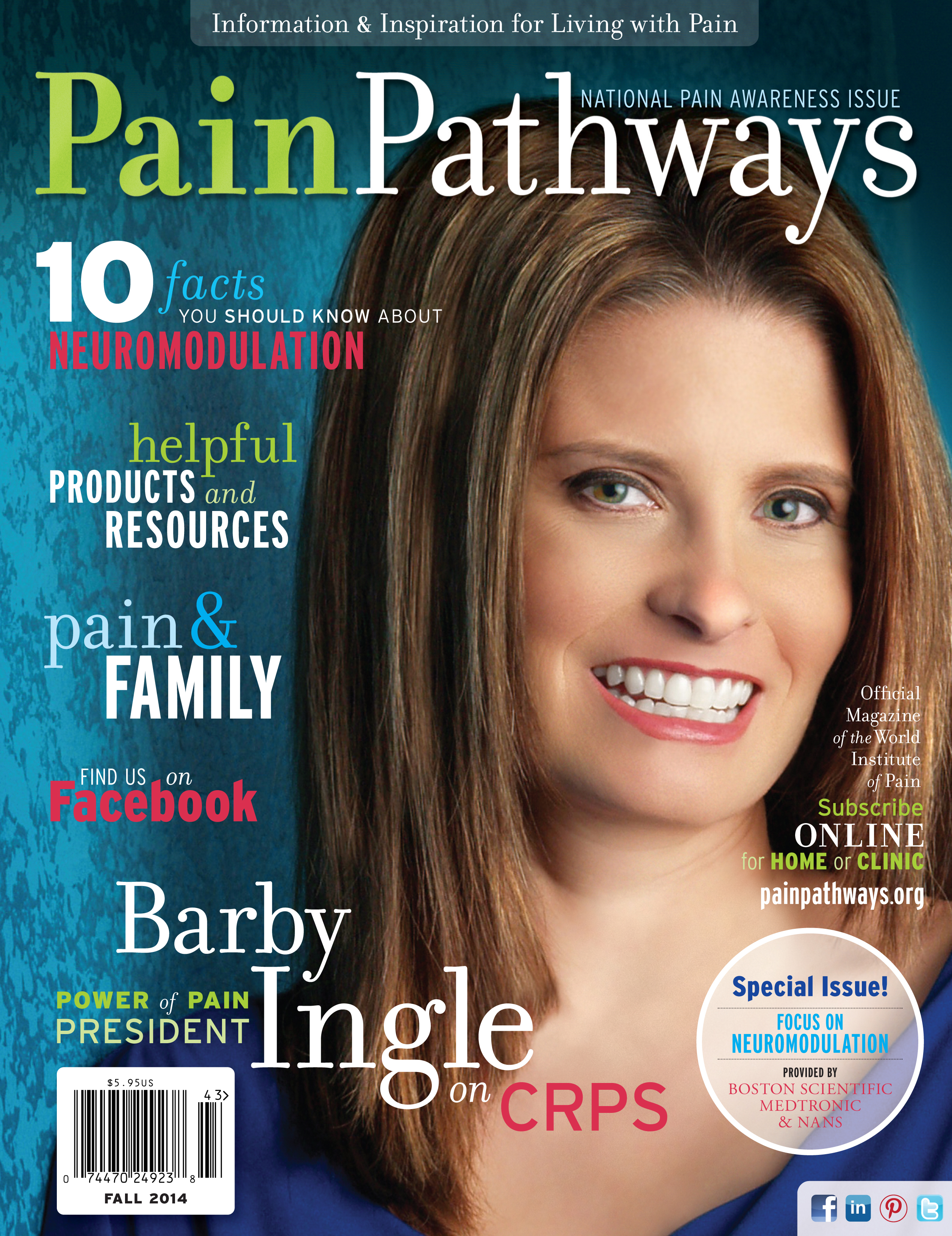 Barby Ingle - Celebrity Cover Story for FALL 2014 Pain Pathways Magazine