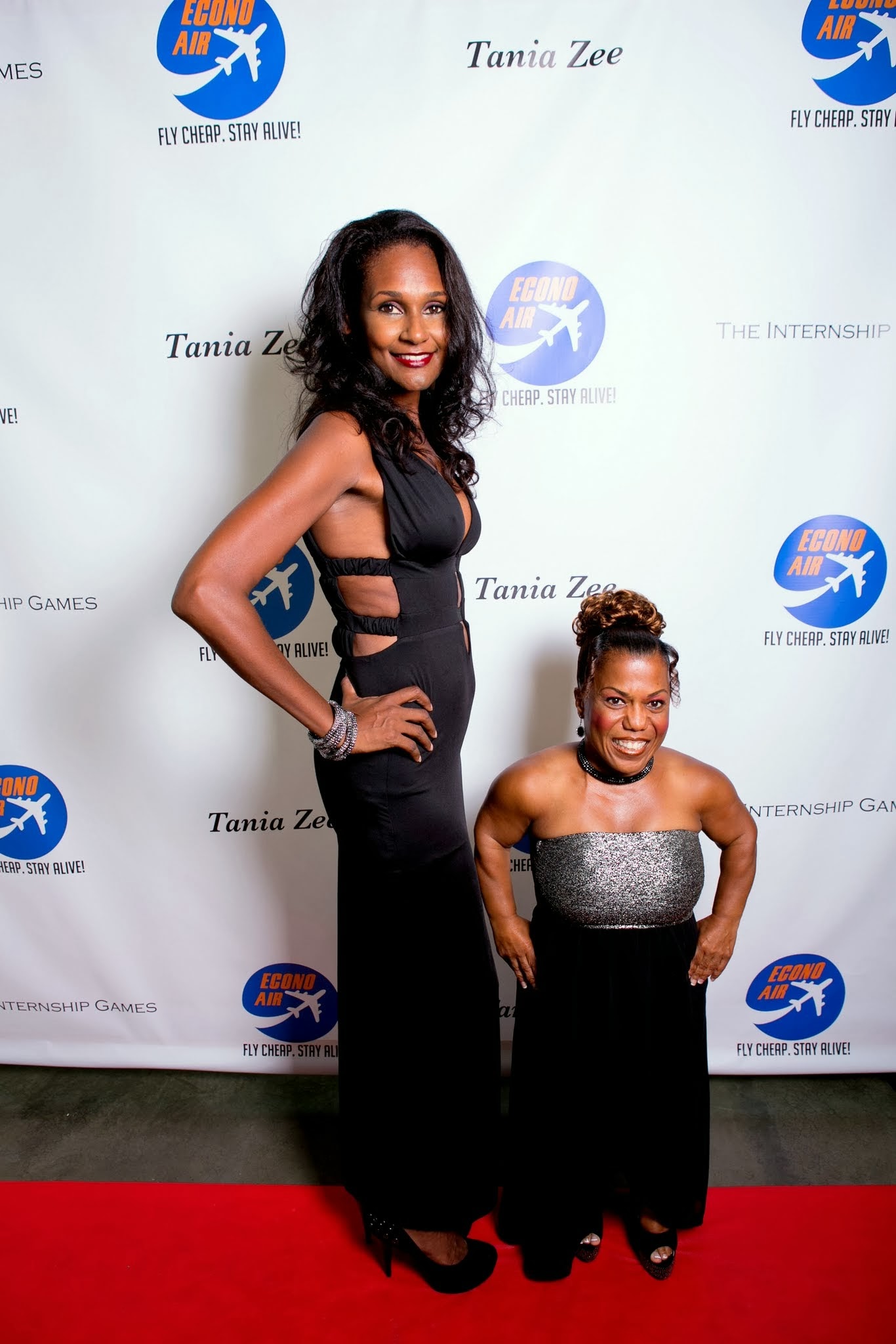 Co-Stars Tania Zee & Tonya Renee Banks (Little Women: LA) pose on the red carpet at a private screening of The Internship Games, to be released in late 2014.
