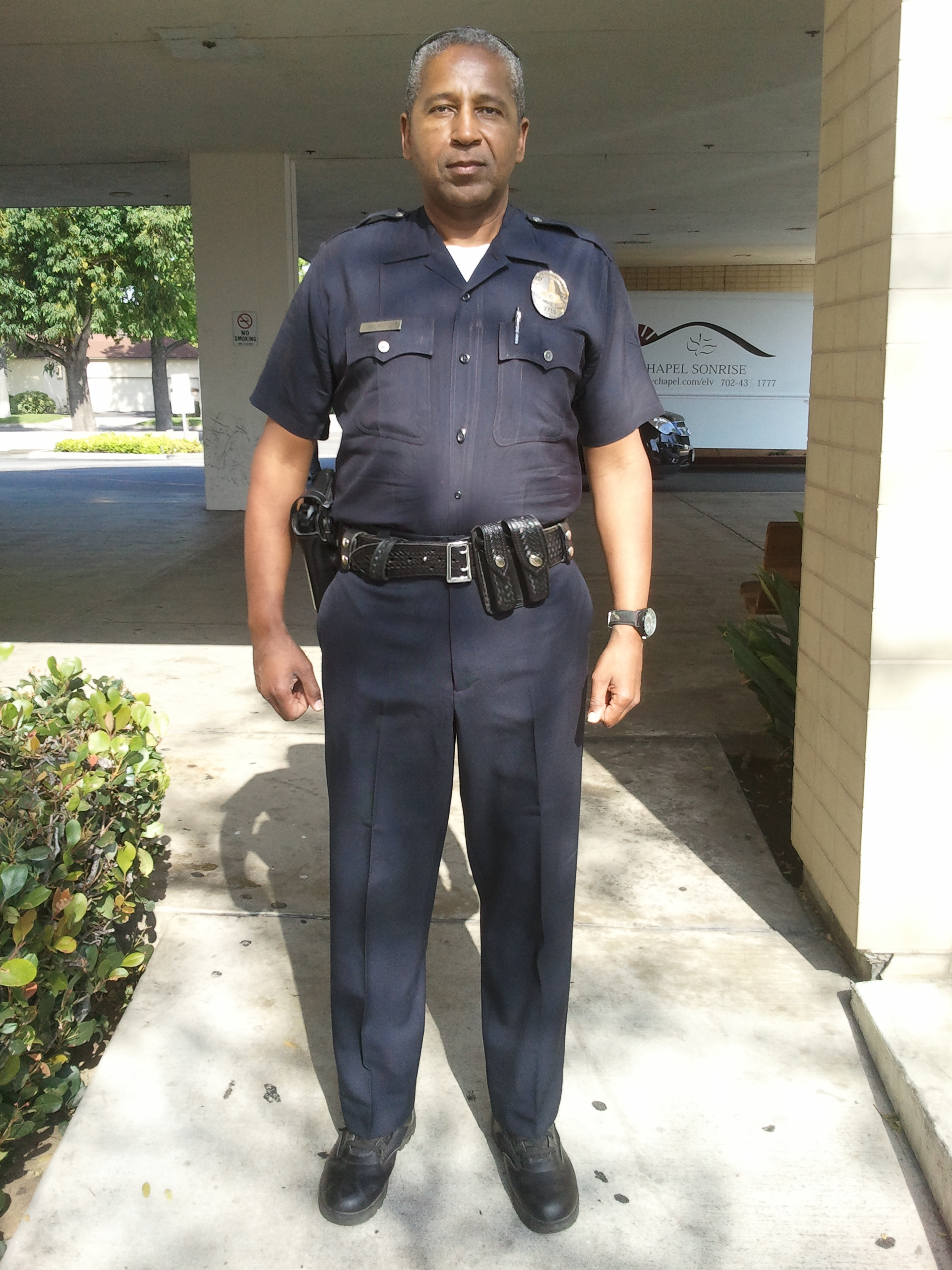 Ed Magik in LAPD uniform supplied by Cop Shop L.A.
